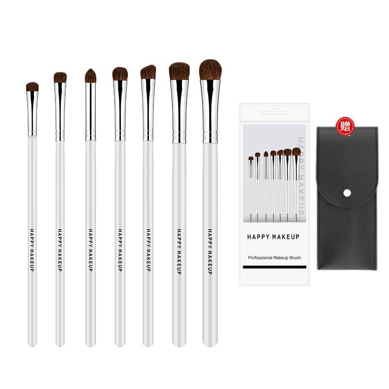 A HappyMakeup legkelendőbb 7 darabos lószőrből készült szemhéjfesték ecset, szemfesték ecset és sminkfixáló ecset készlete - mindegyik állatszőrből készült.