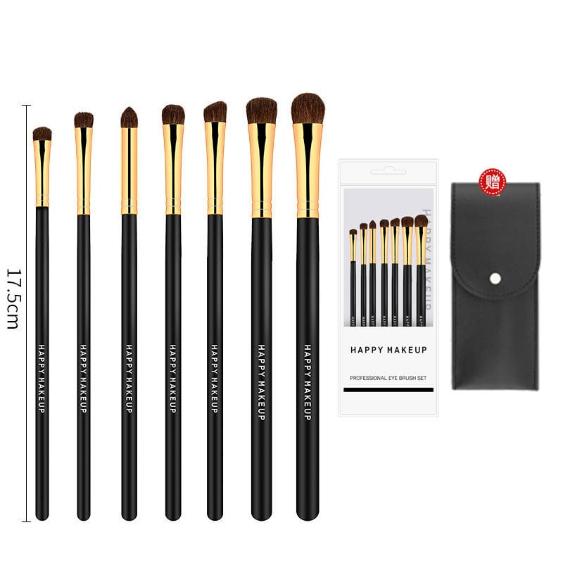 A HappyMakeup legkelendőbb 7 darabos lószőrből készült szemhéjfesték ecset, szemfesték ecset és sminkfixáló ecset készlete - mindegyik állatszőrből készült.