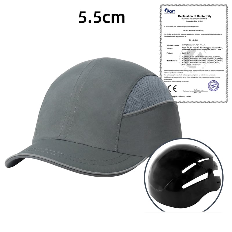 CE minősítésű könnyű védősisak, határokon átnyúló ütközésgátló sapka, védő műhelysapka, lélegző és gyorsan száradó. Baseball sapka ütésálló kivitelben.
