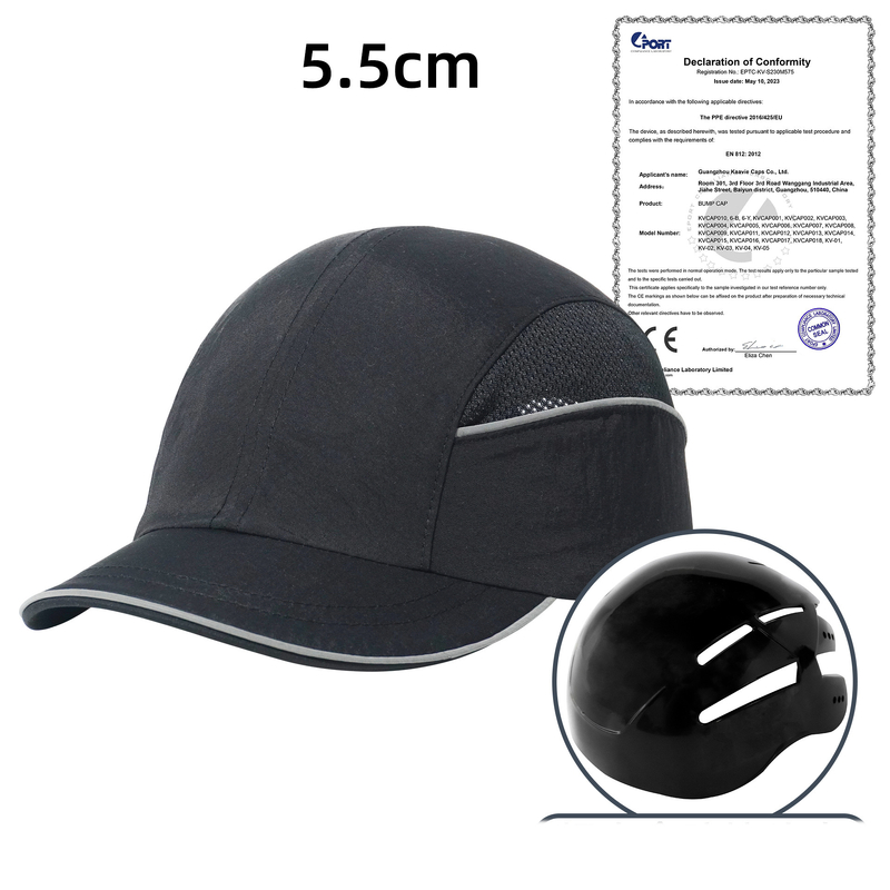 CE minősítésű könnyű védősisak, határokon átnyúló ütközésgátló sapka, védő műhelysapka, lélegző és gyorsan száradó. Baseball sapka ütésálló kivitelben.