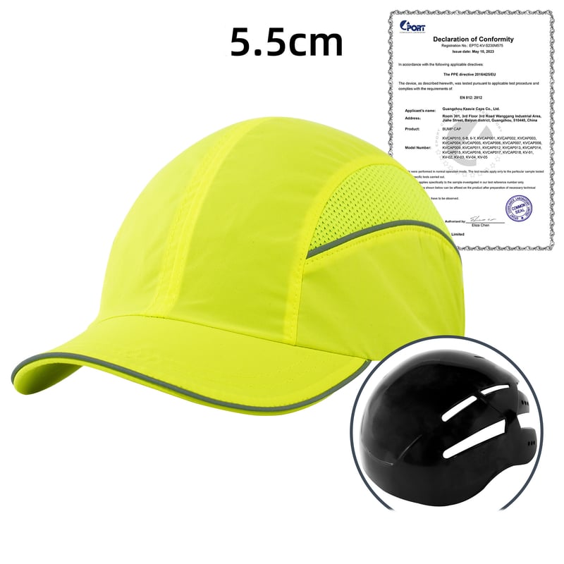 CE minősítésű könnyű védősisak, határokon átnyúló ütközésgátló sapka, védő műhelysapka, lélegző és gyorsan száradó. Baseball sapka ütésálló kivitelben.