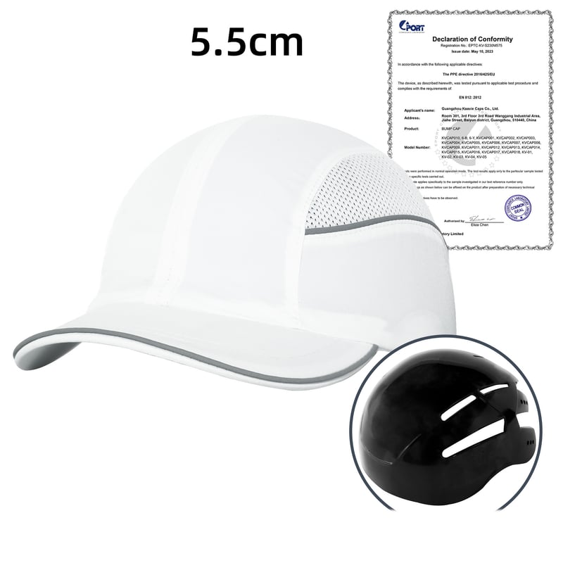 CE minősítésű könnyű védősisak, határokon átnyúló ütközésgátló sapka, védő műhelysapka, lélegző és gyorsan száradó. Baseball sapka ütésálló kivitelben.