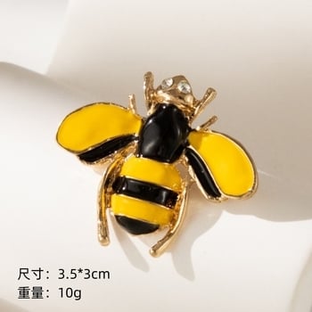 Aranyos koreai stílusú katicabogár és méhecske bross, ötvözetből készült rovar kitűző kristályokkal díszítve, ruhatáska kiegészítők