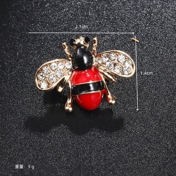 Aranyos koreai stílusú katicabogár és méhecske bross, ötvözetből készült rovar kitűző kristályokkal díszítve, ruhatáska kiegészítők