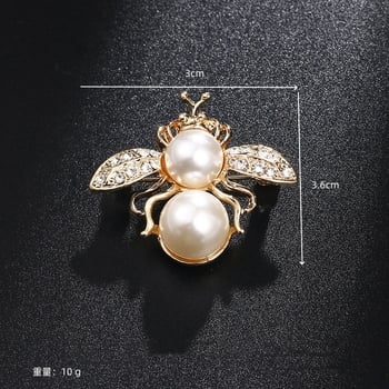 Aranyos koreai stílusú katicabogár és méhecske bross, ötvözetből készült rovar kitűző kristályokkal díszítve, ruhatáska kiegészítők