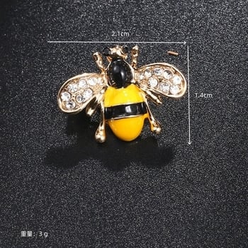 Aranyos koreai stílusú katicabogár és méhecske bross, ötvözetből készült rovar kitűző kristályokkal díszítve, ruhatáska kiegészítők