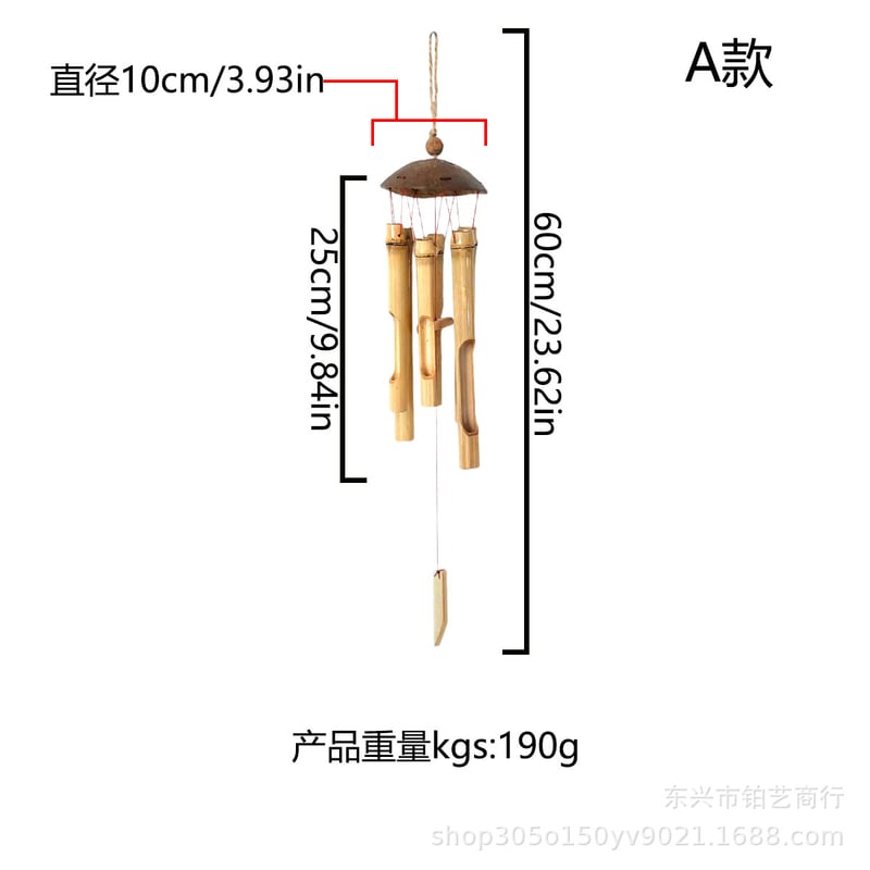 Bambusz szélcsengők, kínai és japán stílusban, kültéri szálloda, családi szállás, udvari csengő, kempingezés, erkélydekoráció.