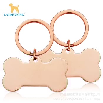 Rozsdamentes acélból készült azonosító biléták macskáknak és kutyáknak, lézergravírozással és logóval, hogy megakadályozzák az elvesztését.