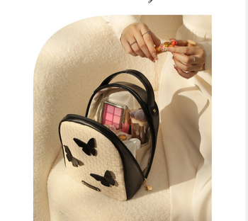 Дамска чанта за гримове 2025 Нова висококачествена преносима чанта за съхранение с голям капацитет за излизания - Супер популярна с прегради и популярни продукти за грижа за кожата