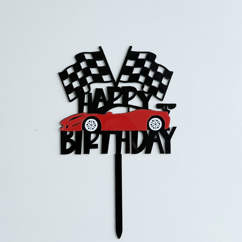 Határokon átnyúló Instagram stílusú férfi és fiú motoros és autós születésnapi torta dekorációs bővítmény versenyparti desszert terítő