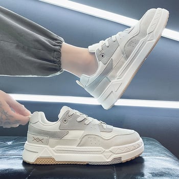 2023 Tavaszi Új Érkezés, Férfi Fehér Fűzős Tornacipők, Divatos Diák Sportcipők, Könnyű, Lélegző Alkalmi Cipők