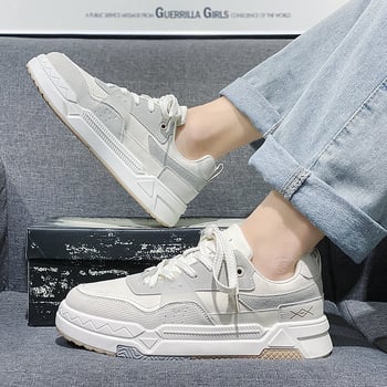 2023 Tavaszi Új Érkezés, Férfi Fehér Fűzős Tornacipők, Divatos Diák Sportcipők, Könnyű, Lélegző Alkalmi Cipők