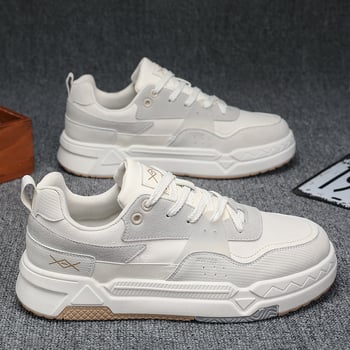 2023 Tavaszi Új Érkezés, Férfi Fehér Fűzős Tornacipők, Divatos Diák Sportcipők, Könnyű, Lélegző Alkalmi Cipők