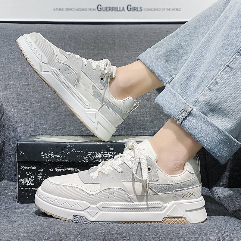 2023 Tavaszi Új Érkezés, Férfi Fehér Fűzős Tornacipők, Divatos Diák Sportcipők, Könnyű, Lélegző Alkalmi Cipők