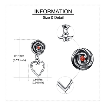 Határokon átnyúló új ékszer, európai és amerikai retró kreatív, egyszerű univerzális fekete rózsa, szív alakú fülbevaló nőknek