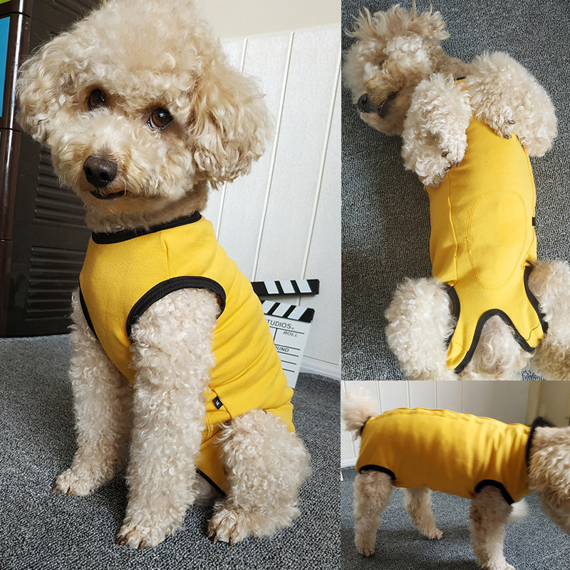 Plüss kutyaruhák, hasvédő, négylábú mellény, elválasztás/ivartalanítás utáni ápolóruhák szukáknak, karcsú modell