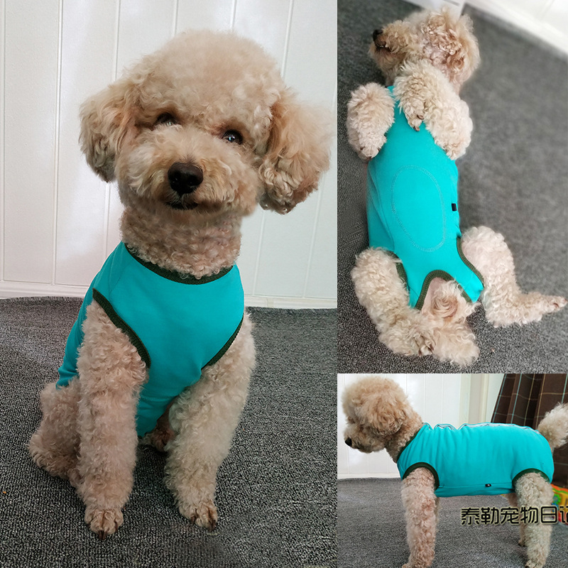 Plüss kutyaruhák, hasvédő, négylábú mellény, elválasztás/ivartalanítás utáni ápolóruhák szukáknak, karcsú modell