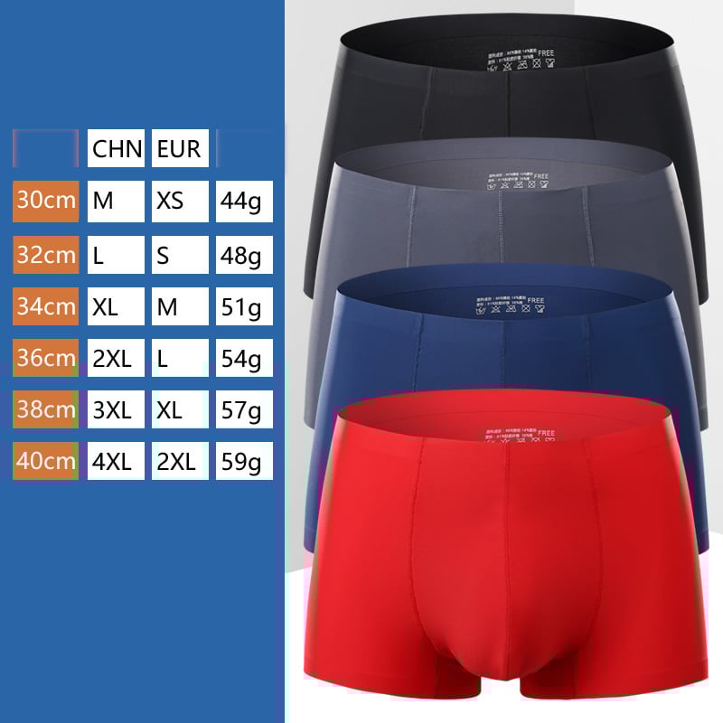 Varrás nélküli férfi jégselyem boxeralsó, közepes derékmagasságú, nagy méret, sport rövidnadrág, láthatatlan, gyorsan száradó, nem tekeredik fel, ifjúsági boxeralsó