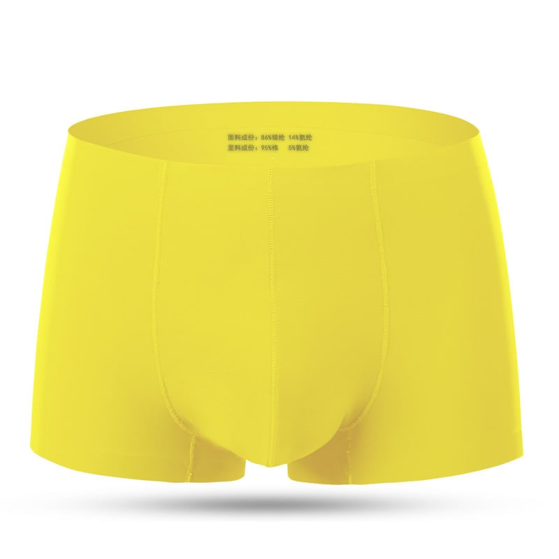 Varrás nélküli férfi jégselyem boxeralsó, közepes derékmagasságú, nagy méret, sport rövidnadrág, láthatatlan, gyorsan száradó, nem tekeredik fel, ifjúsági boxeralsó