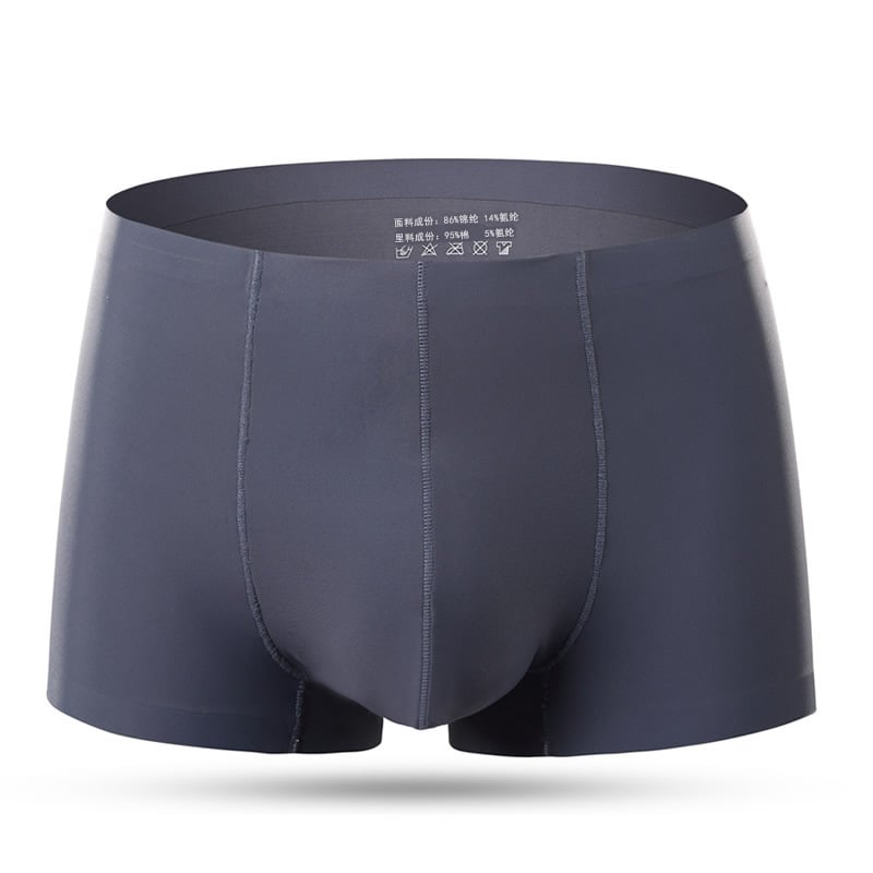 Varrás nélküli férfi jégselyem boxeralsó, közepes derékmagasságú, nagy méret, sport rövidnadrág, láthatatlan, gyorsan száradó, nem tekeredik fel, ifjúsági boxeralsó
