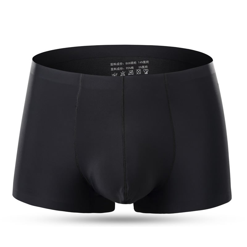 Varrás nélküli férfi jégselyem boxeralsó, közepes derékmagasságú, nagy méret, sport rövidnadrág, láthatatlan, gyorsan száradó, nem tekeredik fel, ifjúsági boxeralsó