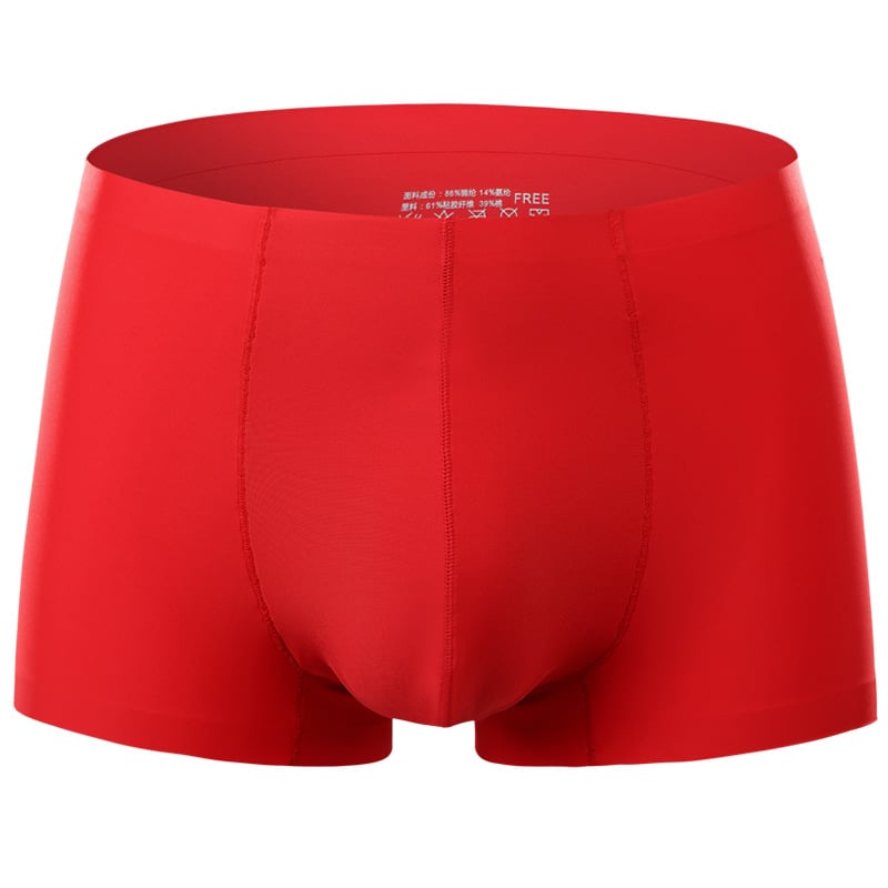 Varrás nélküli férfi jégselyem boxeralsó, közepes derékmagasságú, nagy méret, sport rövidnadrág, láthatatlan, gyorsan száradó, nem tekeredik fel, ifjúsági boxeralsó