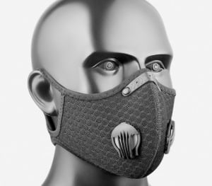 Kerékpáros stílusú arcmaszk fülhurkokkal, lélegző hálós maszk aktív szénnel kültéri használatra, szmog elleni PM2.5 arcmaszk, por- és szélálló