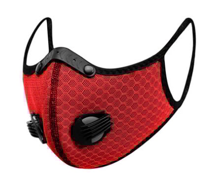 Kerékpáros stílusú arcmaszk fülhurkokkal, lélegző hálós maszk aktív szénnel kültéri használatra, szmog elleni PM2.5 arcmaszk, por- és szélálló