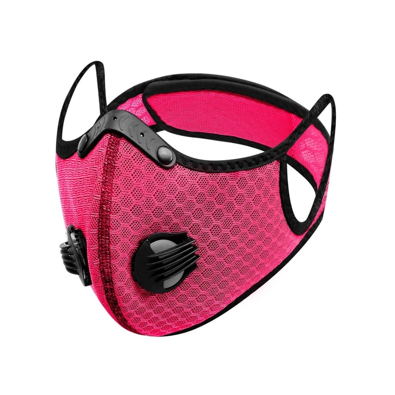 Kerékpáros stílusú arcmaszk fülhurkokkal, lélegző hálós maszk aktív szénnel kültéri használatra, szmog elleni PM2.5 arcmaszk, por- és szélálló