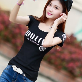 Nyári sima póló Női ruházat Laza póló Női rövid ujjú póló Koreai stílusú egyszerű ing Női felső