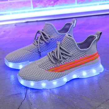 USB-ről tölthető, hét színű LED-es világító cipők közvetlen gyári értékesítése gyerekeknek, fiúknak és lányoknak, éjszakai fénnyel és villogó hatással, iskolai sportcipők