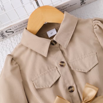 Νέο, διασυνοριακό, μοντέρνο φόρεμα φθινοπώρου-χειμώνα με μακριά μανίκια, γιακά και μέση, ύφασμα mesh, patchwork