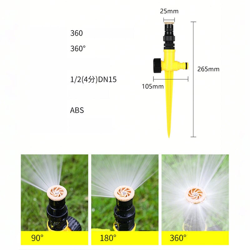 Közvetlenül a forrásból: sorba kapcsolt föld feletti öntözőrendszer, állítható szórófej földbe süllyesztett kertekhez, takarókertekhez és hasonlókhoz.