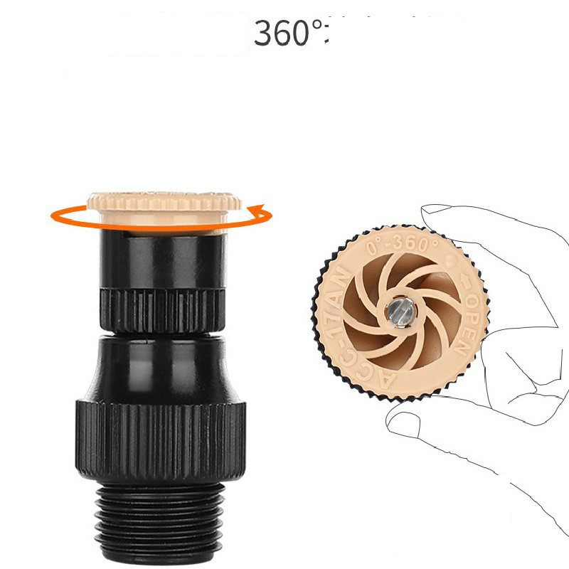 Közvetlenül a forrásból: sorba kapcsolt föld feletti öntözőrendszer, állítható szórófej földbe süllyesztett kertekhez, takarókertekhez és hasonlókhoz.