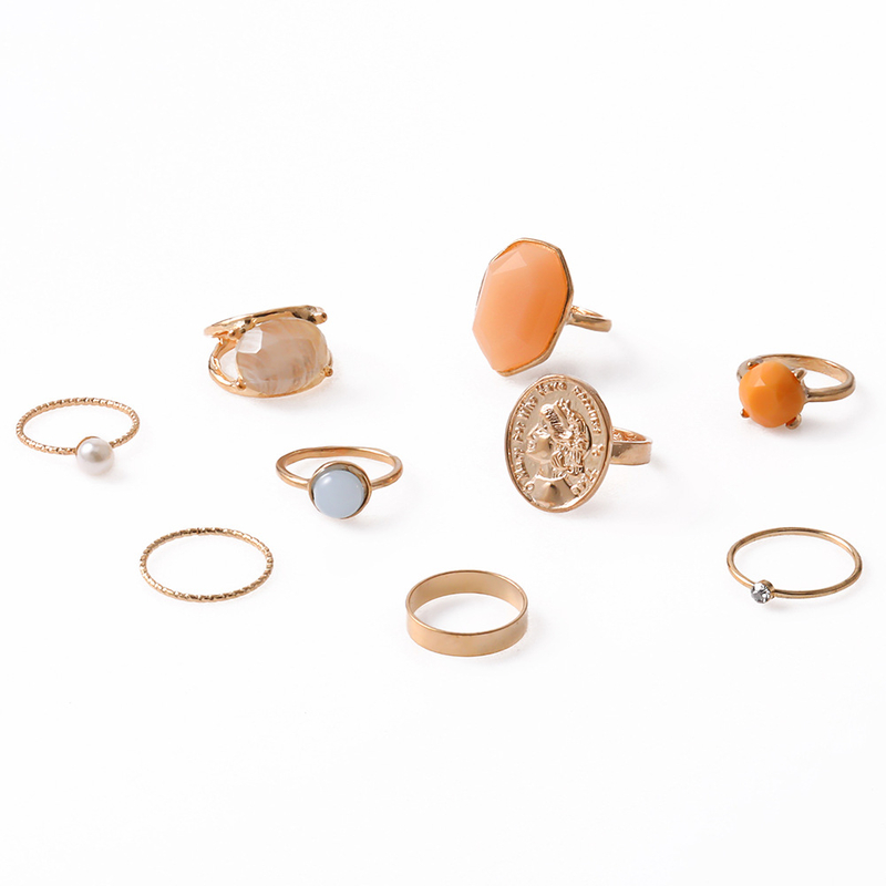 Novi prekogranični, vrući, europski i američki modni dijamantni minimalistički prsten s 9 dijelova, veleprodaja