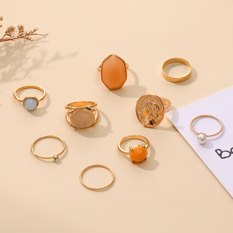 Novi prekogranični, vrući, europski i američki modni dijamantni minimalistički prsten s 9 dijelova, veleprodaja