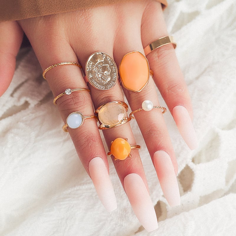 Novi prekogranični, vrući, europski i američki modni dijamantni minimalistički prsten s 9 dijelova, veleprodaja