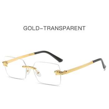 Gepárdmintás, keret nélküli, szögletes napszemüveg, keret nélküli szárral, női retró fém napszemüveg nagykereskedelemben, divatos férfi szemüvegek a világ minden tájáról