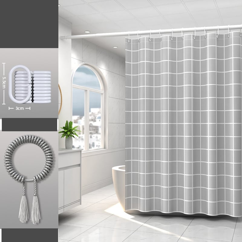 Κουρτίνα ντους μπάνιου, αδιάβροχη και ανθεκτική στη μούχλα κουρτίνα τουαλέτας, δεν απαιτείται τρύπημα, κάλυμμα τουαλέτας υψηλής ποιότητας, διαχωριστικό κουρτίνας ντους.