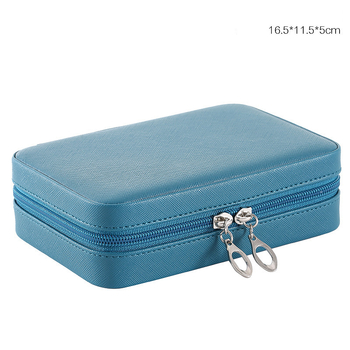Minimalistická šperkovnica z umelej kože, prenosná šperkovnica na náušnice a náušnice, malá šperkovnica so zipsom