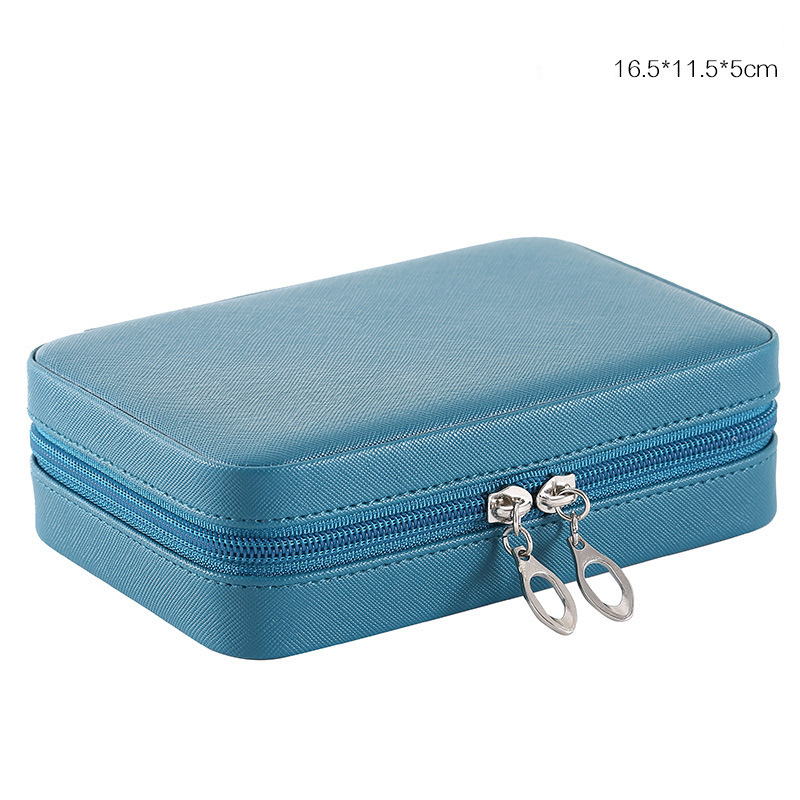 Minimalistická šperkovnica z umelej kože, prenosná šperkovnica na náušnice a náušnice, malá šperkovnica so zipsom