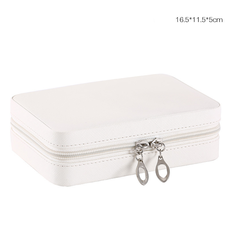 Minimalistická šperkovnica z umelej kože, prenosná šperkovnica na náušnice a náušnice, malá šperkovnica so zipsom