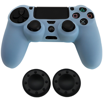 Silikónové puzdro a sada krytiek tlačidiel pre ovládač PS4: Ochranné puzdro pre ovládač PS4 s 2 krytkami tlačidiel v polohe 8 hodín