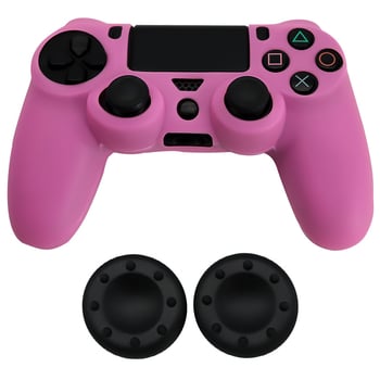 Silikónové puzdro a sada krytiek tlačidiel pre ovládač PS4: Ochranné puzdro pre ovládač PS4 s 2 krytkami tlačidiel v polohe 8 hodín