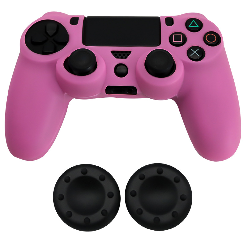 Silikónové puzdro a sada krytiek tlačidiel pre ovládač PS4: Ochranné puzdro pre ovládač PS4 s 2 krytkami tlačidiel v polohe 8 hodín