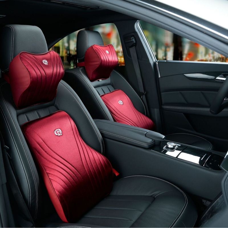 Възглавница за кола с мемори пяна за глава, възглавница за врата, лумбална опора за кола, комплект лумбални възглавници за кола, аксесоари за кола