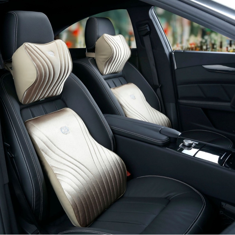 Възглавница за кола с мемори пяна за глава, възглавница за врата, лумбална опора за кола, комплект лумбални възглавници за кола, аксесоари за кола
