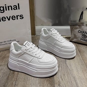 Γυναικεία λευκά αθλητικά παπούτσια, νέο μοντέλο άνοιξη 2026, αθλητικά παπούτσια με πλατφόρμα, σπορτίφ-casual, μικρά, με κρυφή πλατφόρμα, μοντέλο με τις καλύτερες πωλήσεις.