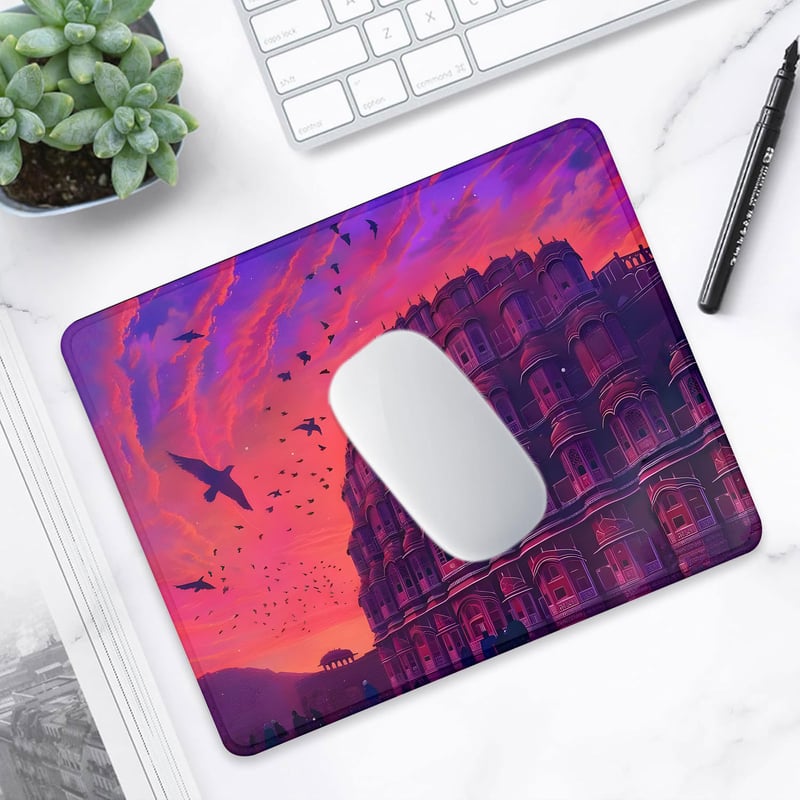 Μικρό mouse pad γραφείου, mouse pad φορητού υπολογιστή, μινιμαλιστικό στυλ, σχεδιασμός τοπίου, παχύ, ανθεκτικό στη φθορά, αντιολισθητικό.