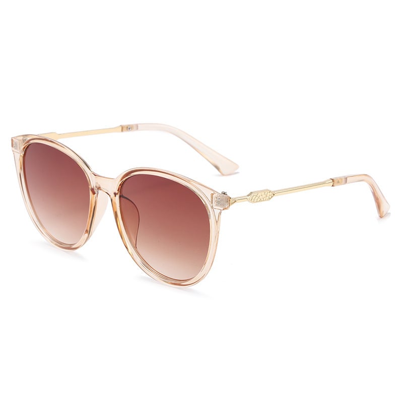 Европейски и американски стил кръгла рамка за лице, здрава рамка, модерни ретро кръгли метални дръжки, нови дамски слънчеви очила